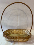 Arranjo oval 32x15x7 altura ou porta violeta duplo de vime