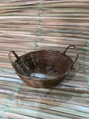 Bandeja oval mini de bambu 16x12x7 altura