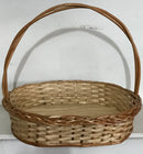 Cesta oval de vime alça dupla 42x32x10 altura