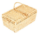 Cesta Pic nic de Palha Media Tecida 43x26x19 altura