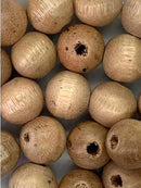 Bolas De Madeira Clara 22 Mm com furo no centro pacote com 100 unidades Bota Fora
