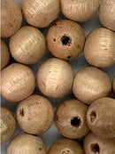 Bolas De Madeira Clara 22 Mm com furo no centro pacote com 100 unidades Bota Fora