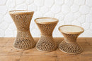 Trio de mesas de vime cálice 52 cm