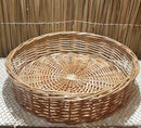 Cesta redonda de vime 52 x 13 altura para pães ou frutas