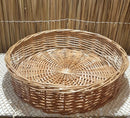 Cesta redonda de vime 52 x 13 altura para pães ou frutas