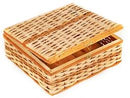 Baú ou maleta de Vime para 3 garrafas 36x32x12 altura